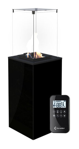 Газовый нагреватель Kratki PATIO mini, CZ (черное стекло) с пультом ДУ